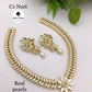Beautiful CZ Real Pearls Designer Necklace Set