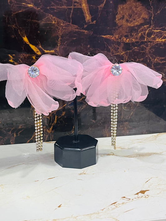 Latest Designer Pink Flower Earring