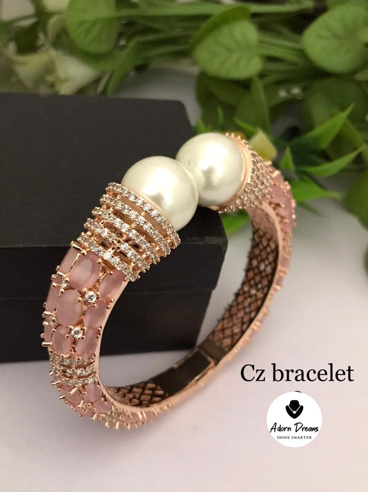 CZ Pink Openable Bracelet