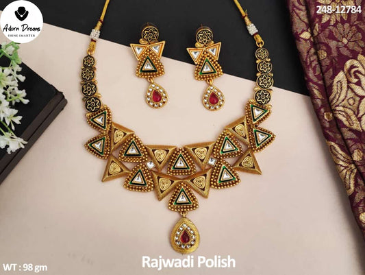 High Gold Plated Designer Party Wear Necklace Set