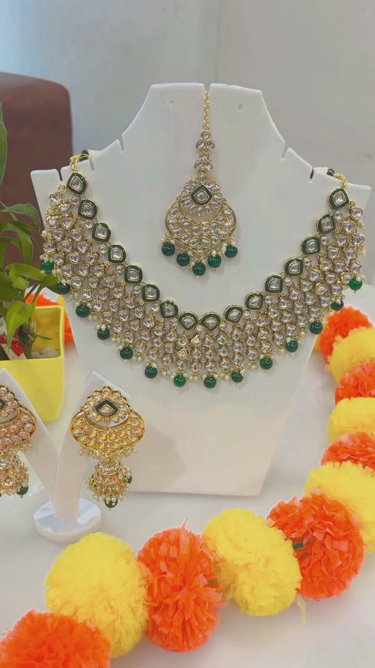 Beautiful Kundan American Diamond Necklace Set