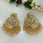 Gold Plated Kundan Glass Mirror Chandbalis