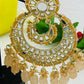 Gold Plated Kundan Glass Mirror Chandbalis
