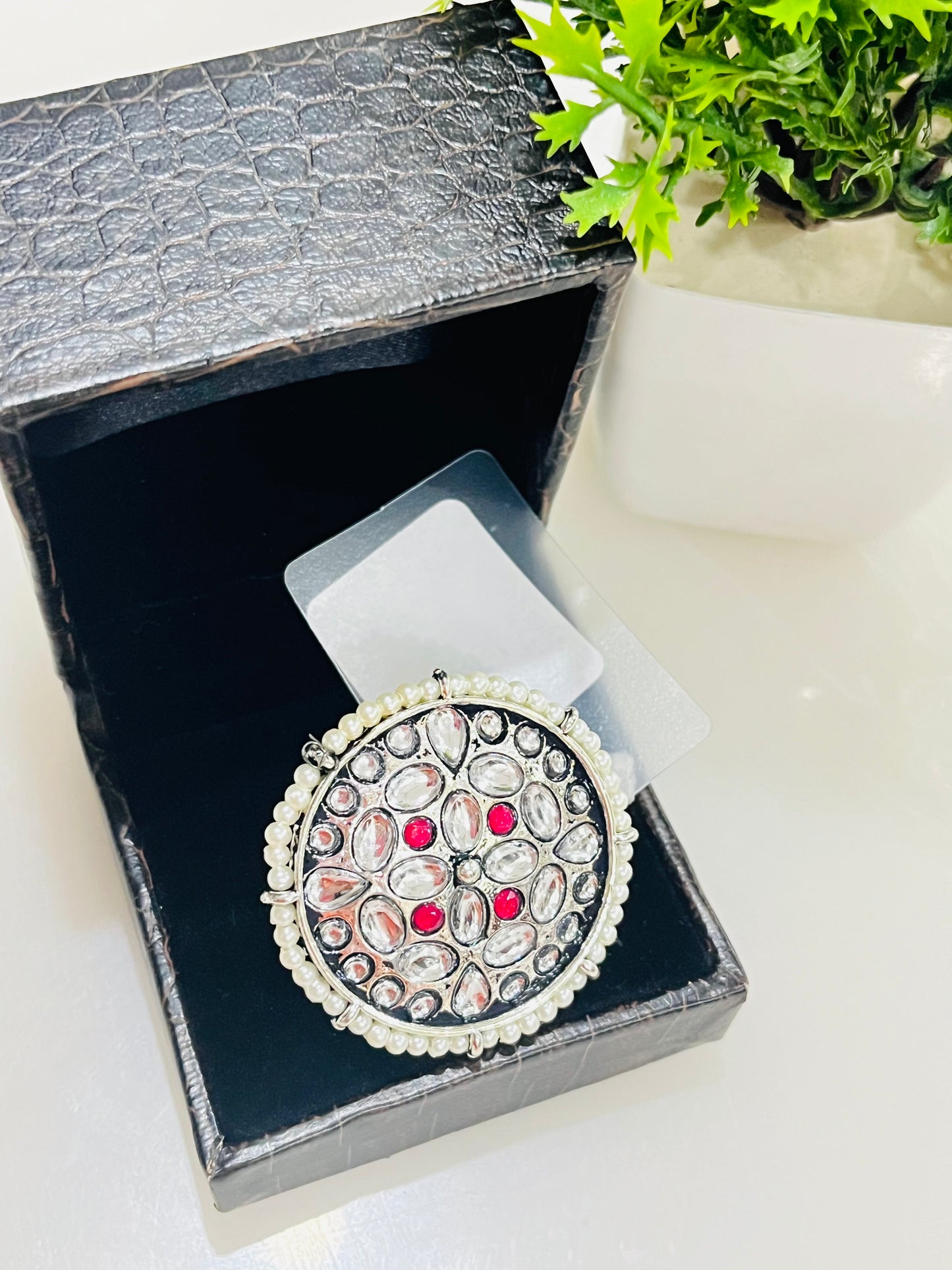 Pink Pearl Beads Finger Ring