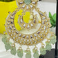 Gold Plated Kundan Glass Mirror Chandbalis
