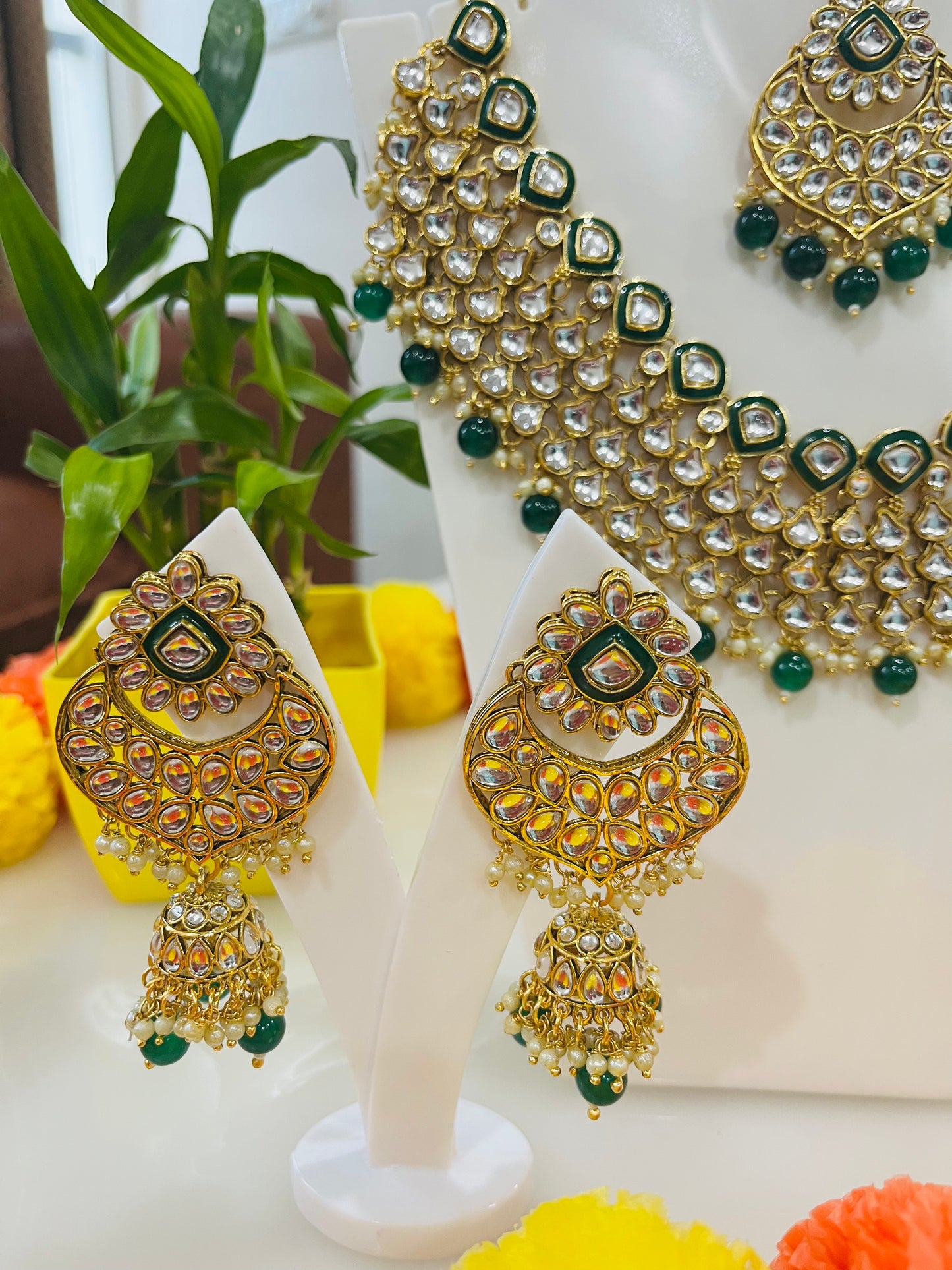 Beautiful Kundan American Diamond Necklace Set