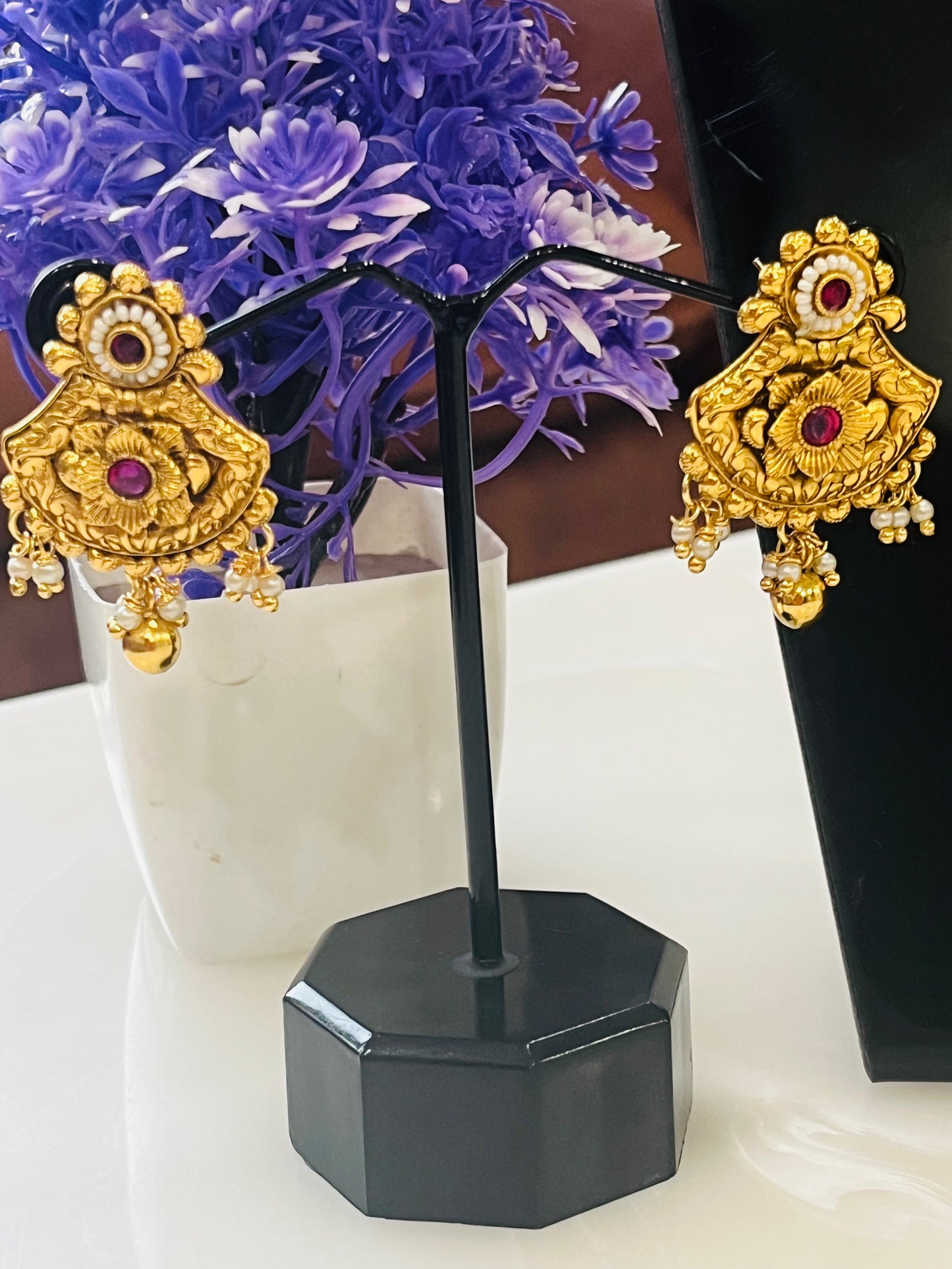 Designer Antique Gold Plated Long Necklace Set