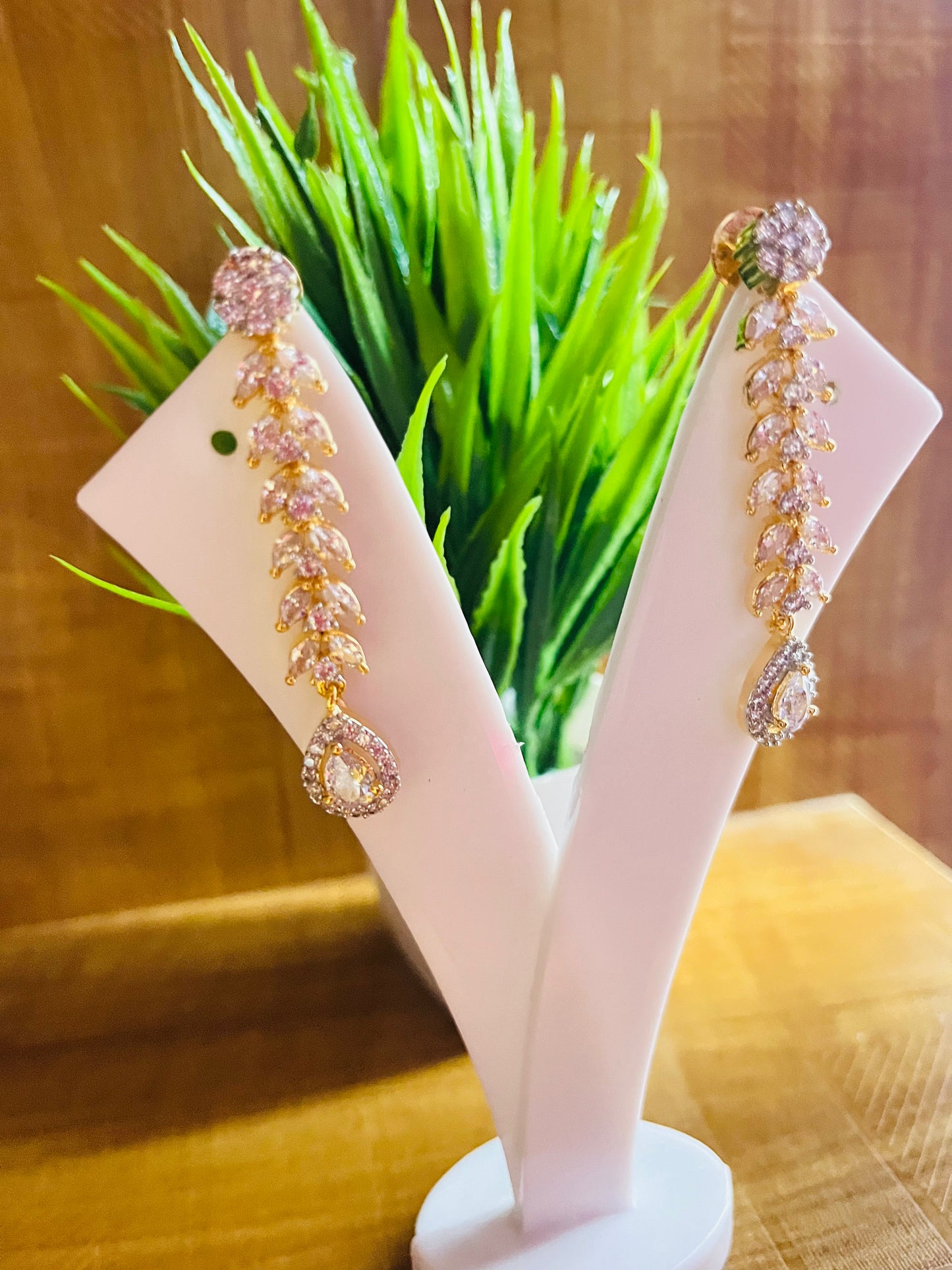 Designer CZ Dangler Earrings