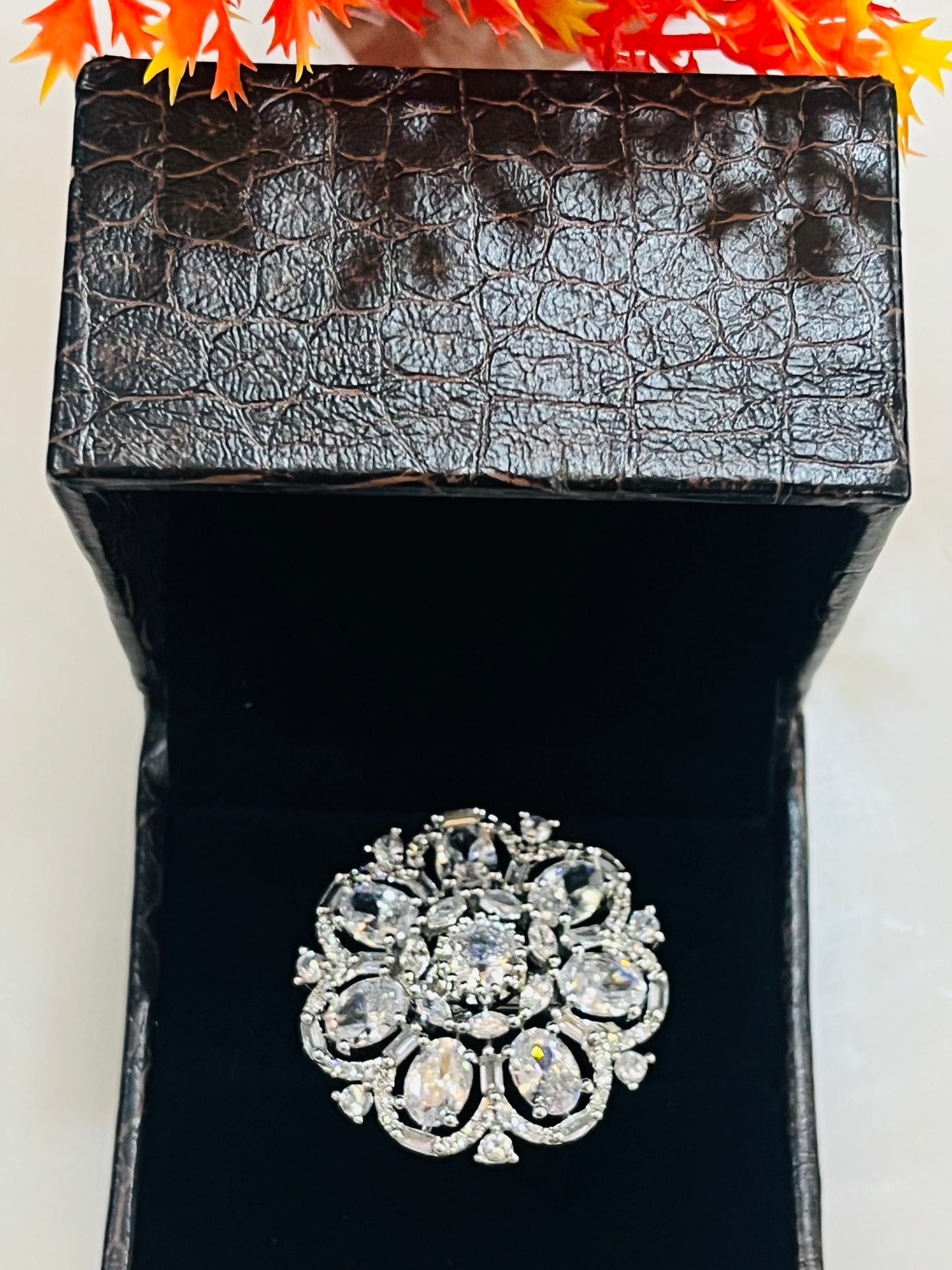 Beautiful Party Wear White AD Ring