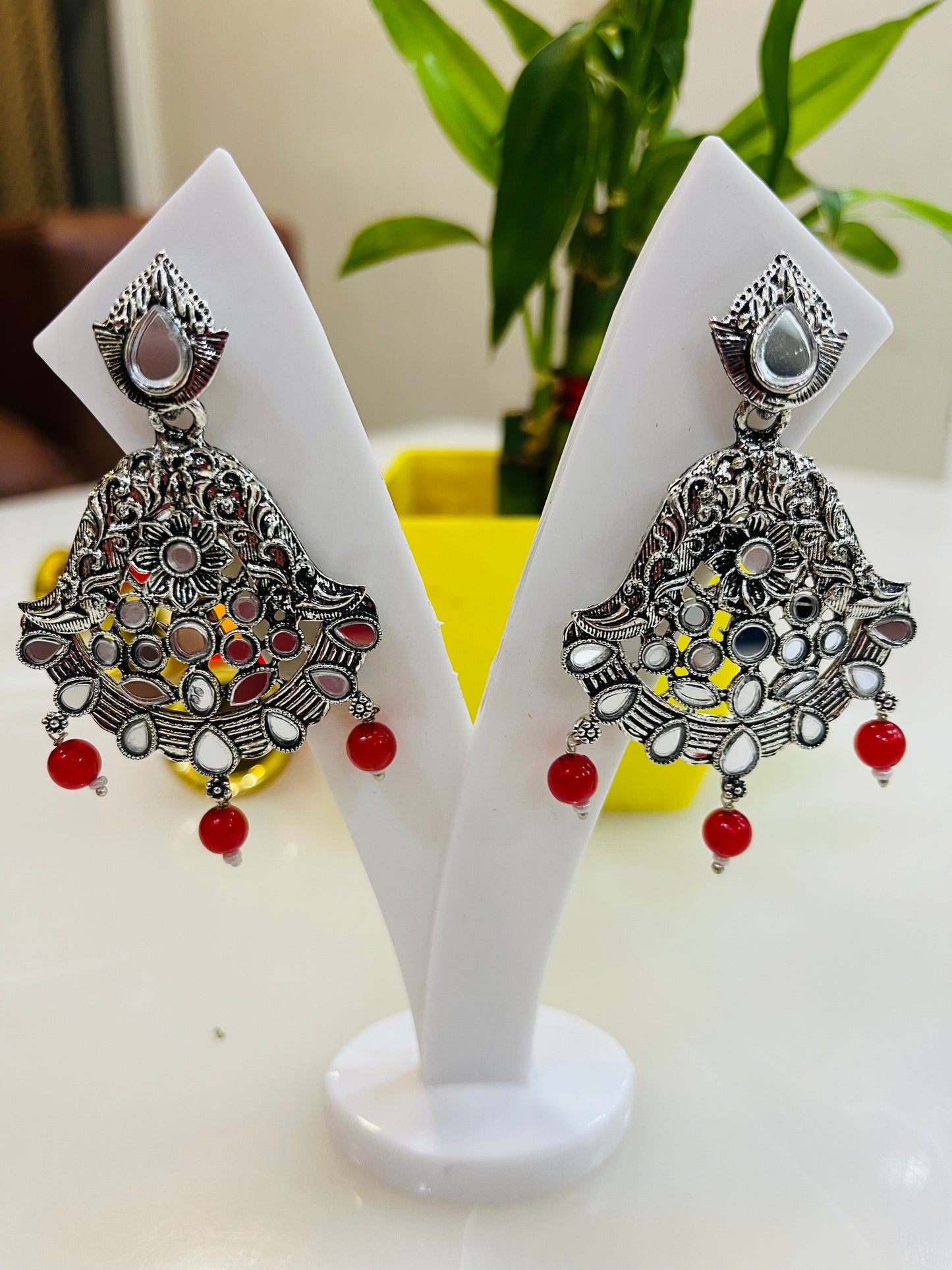 Beautiful Mirror Glass Earrings