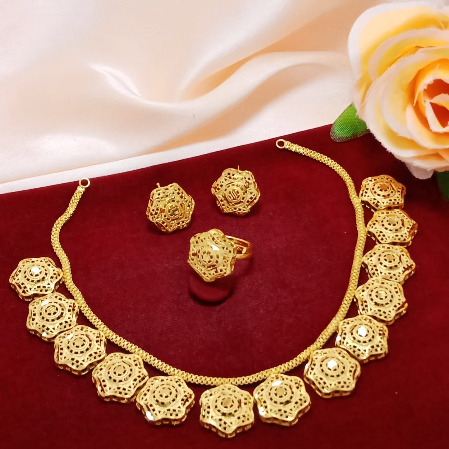 Designer Gold Plated Necklace Set