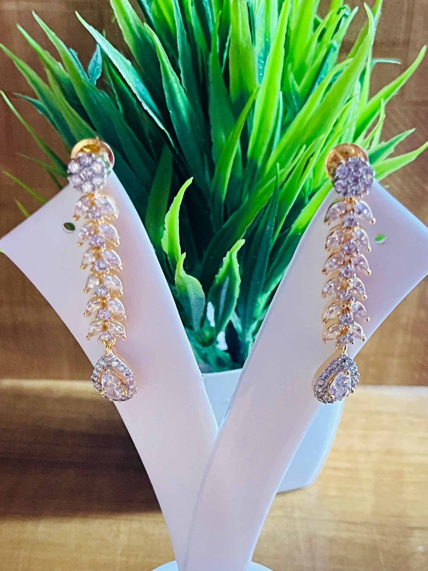 Designer CZ Dangler Earrings