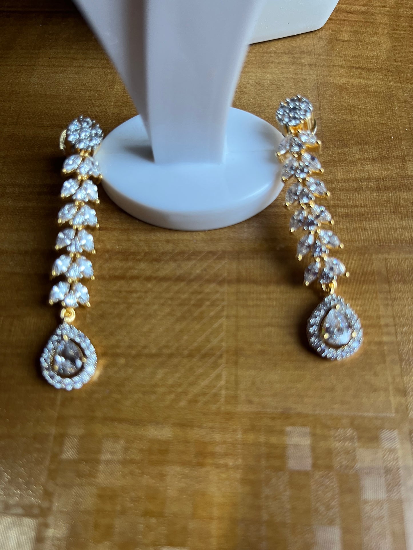 Designer CZ Dangler Earrings