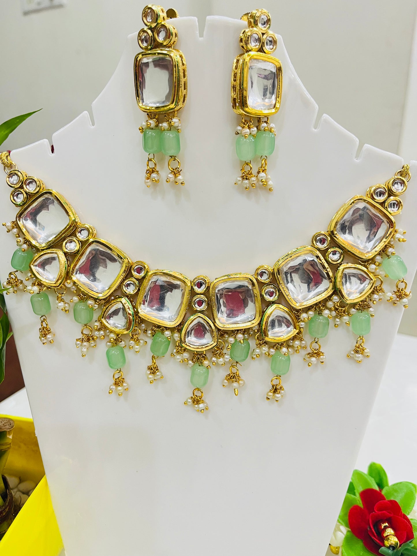 Designer Kundan Meenakari Necklace Set