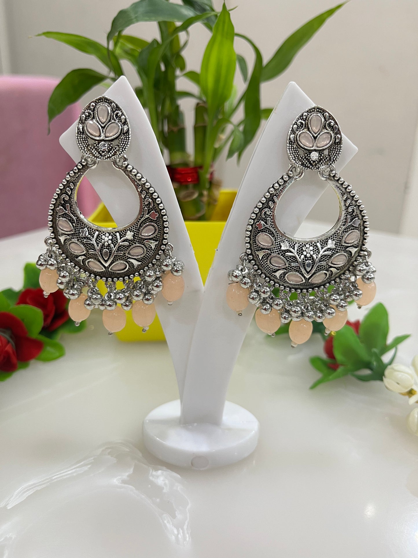 Beautiful oxidized stone Chandbalis