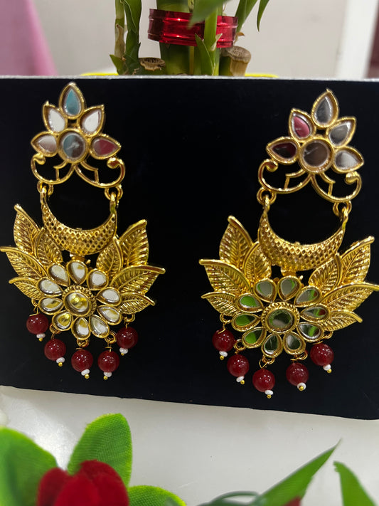 Ruby Gold Polish Mirror Earrings