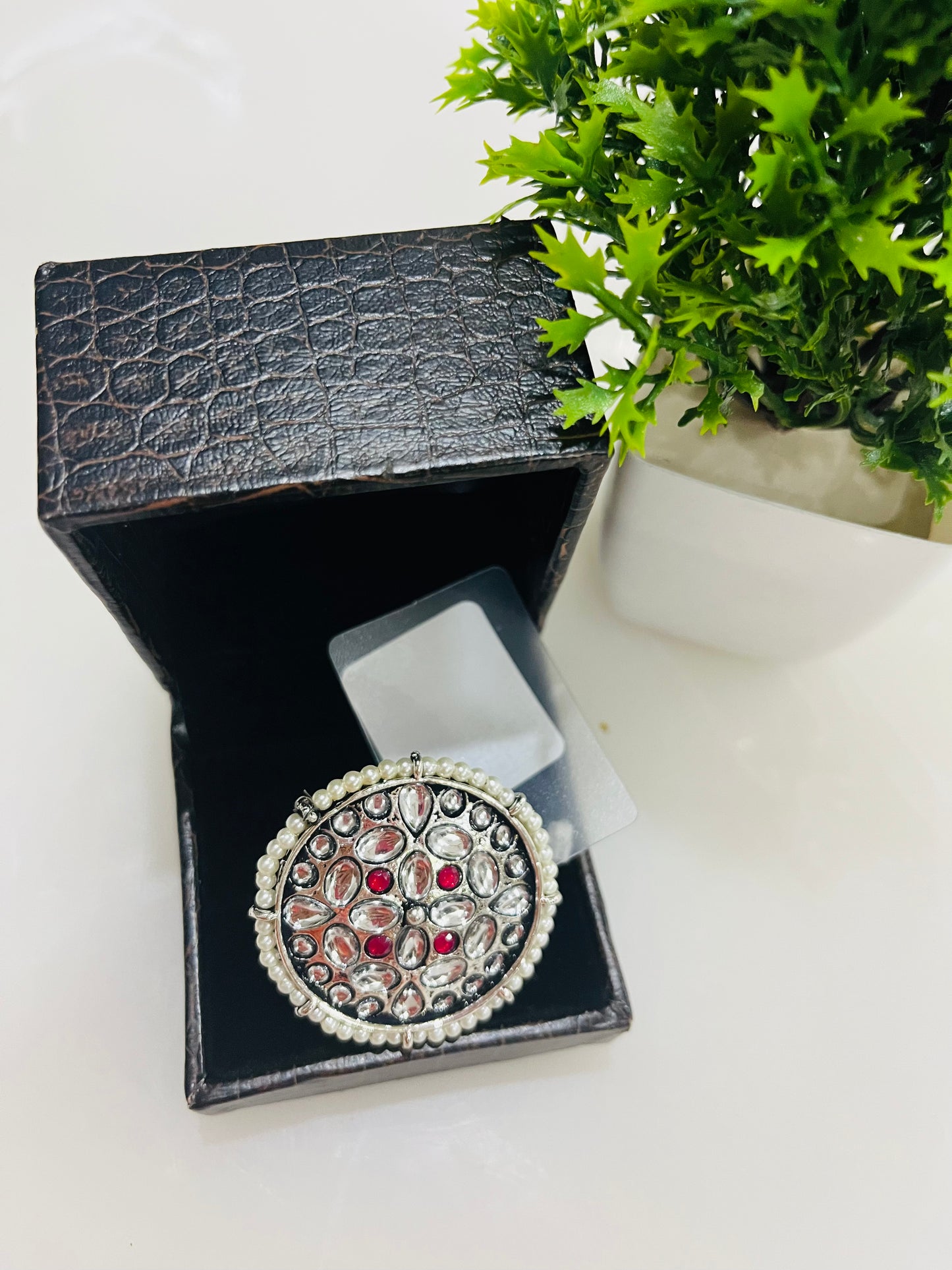 Pink Pearl Beads Finger Ring