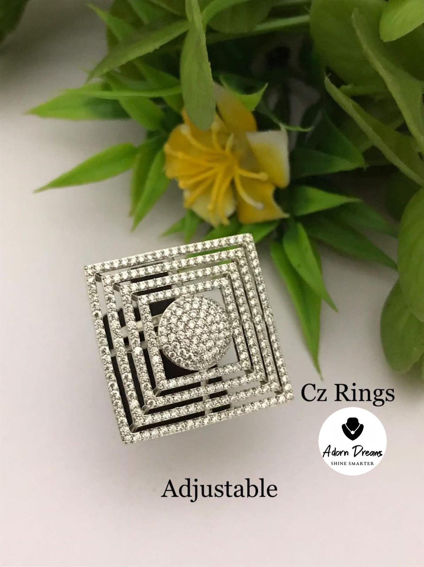 Designer CZ American Diamond Finger Ring
