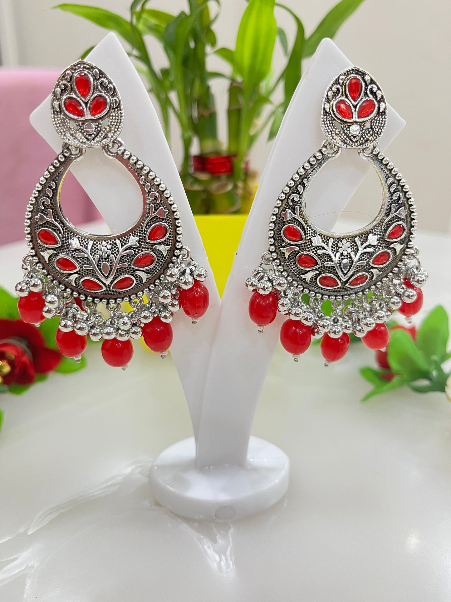 Beautiful oxidized stone Chandbalis