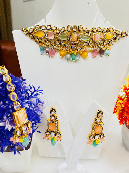 Kundan Designer AD Necklace Set