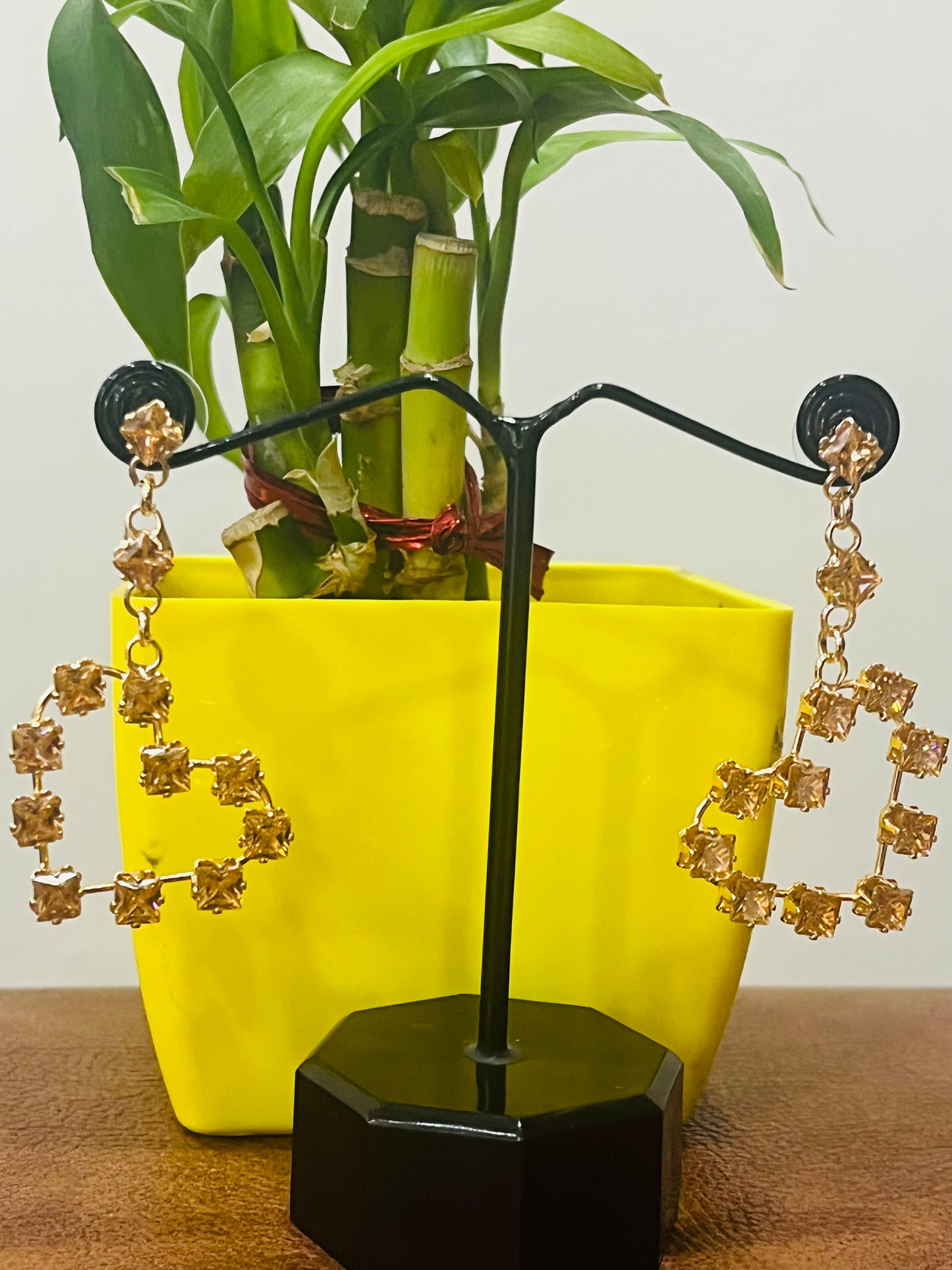 Party Wear Korean Heart Dangler Earrings