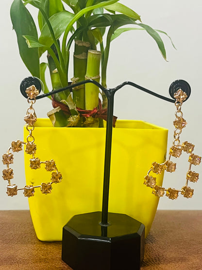 Party Wear Korean Heart Dangler Earrings