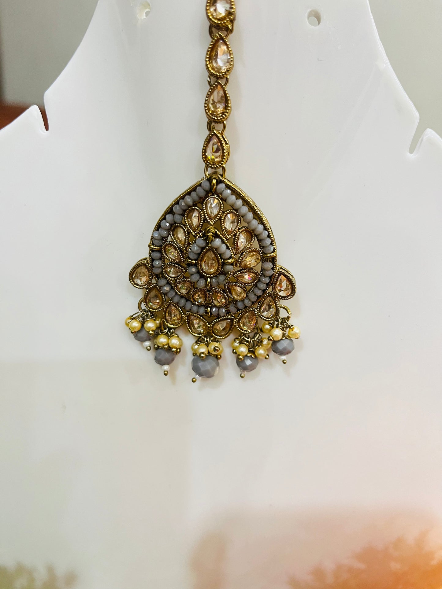 Designer Jhumkis With Mangtika