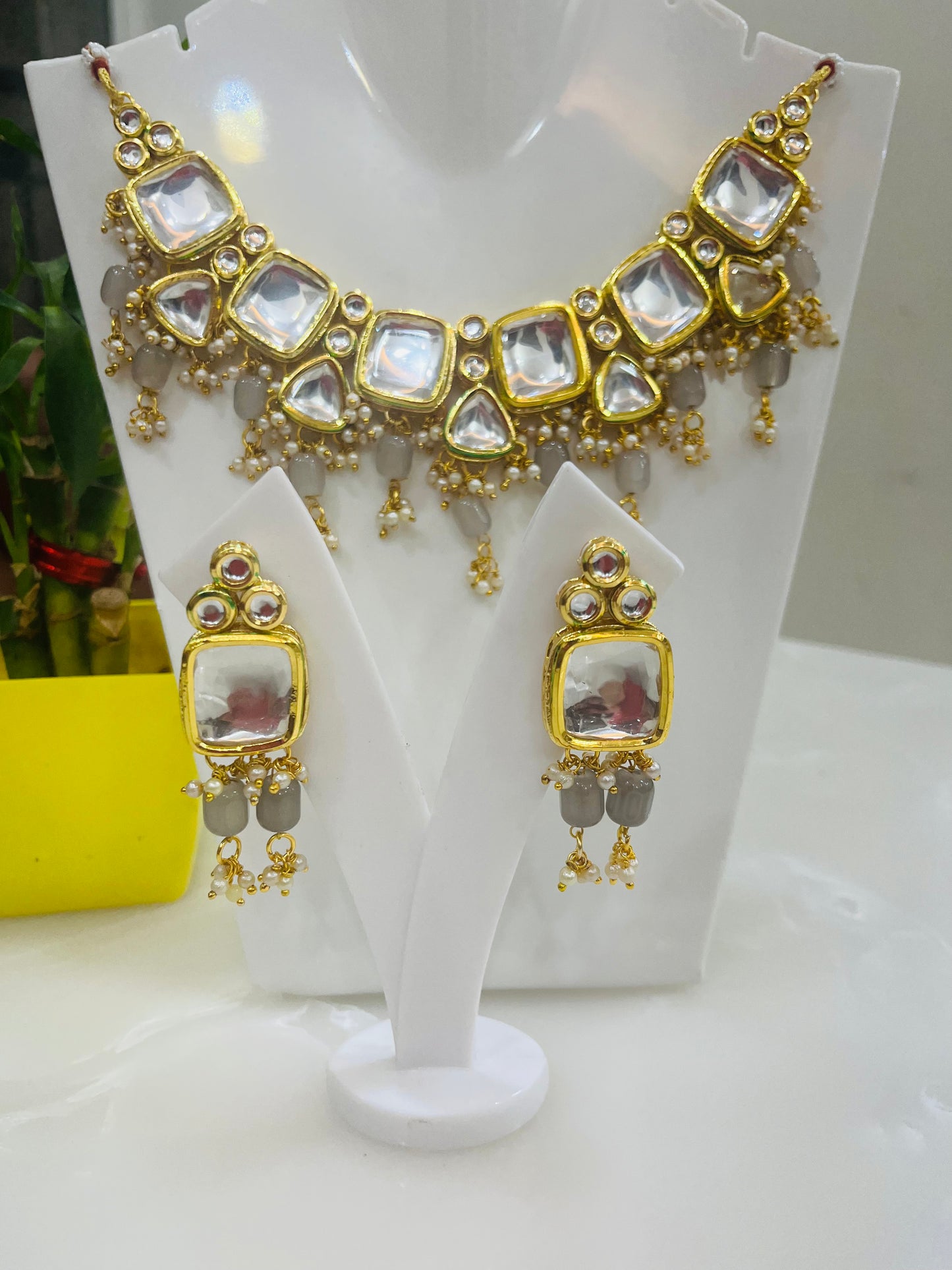 Designer Kundan Meenakari Necklace Set