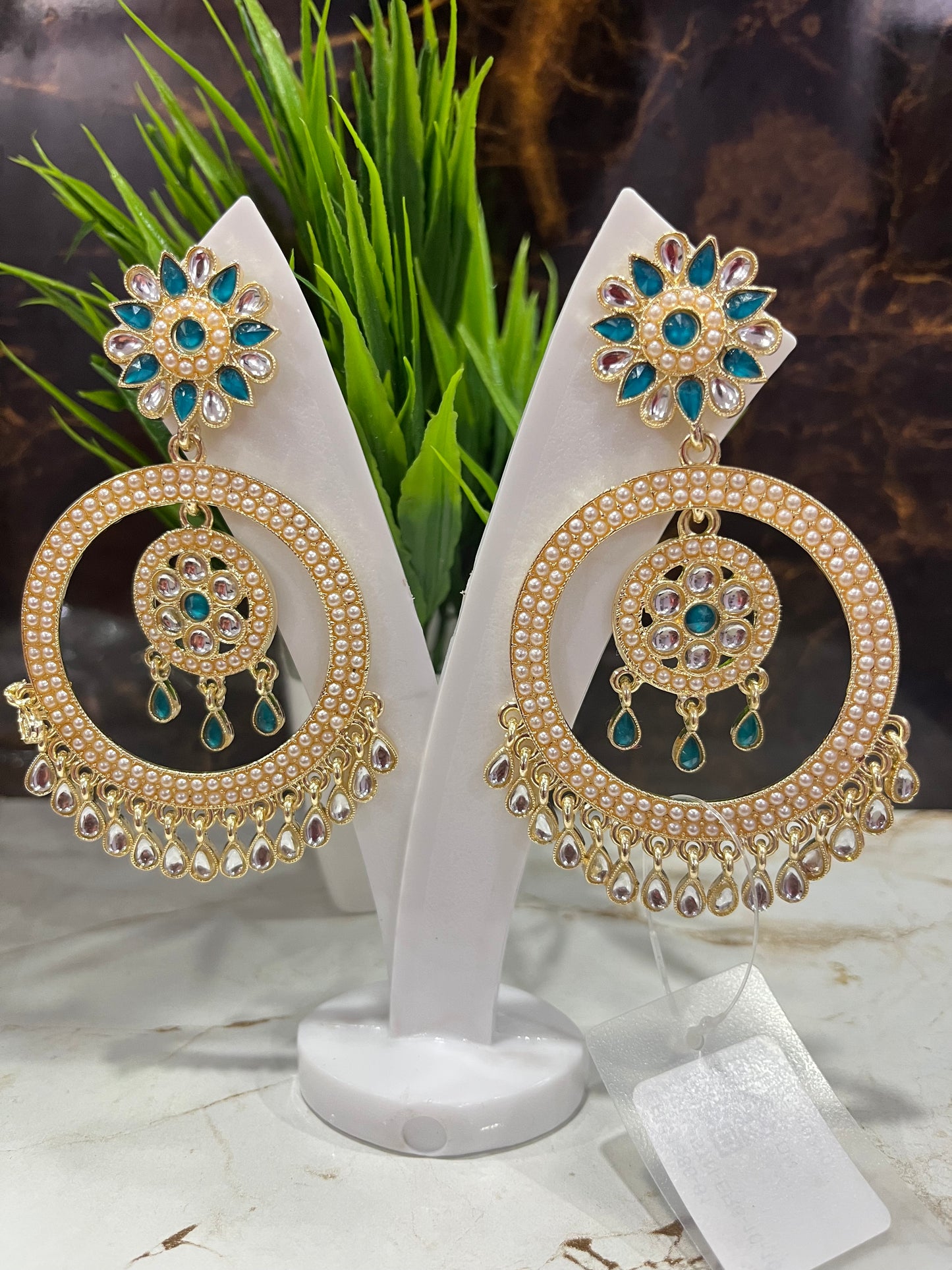 Antique Gold Plated Designer Dangler Earrings
