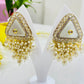 Beautiful Monalisa Stone Gold Plated Earrings