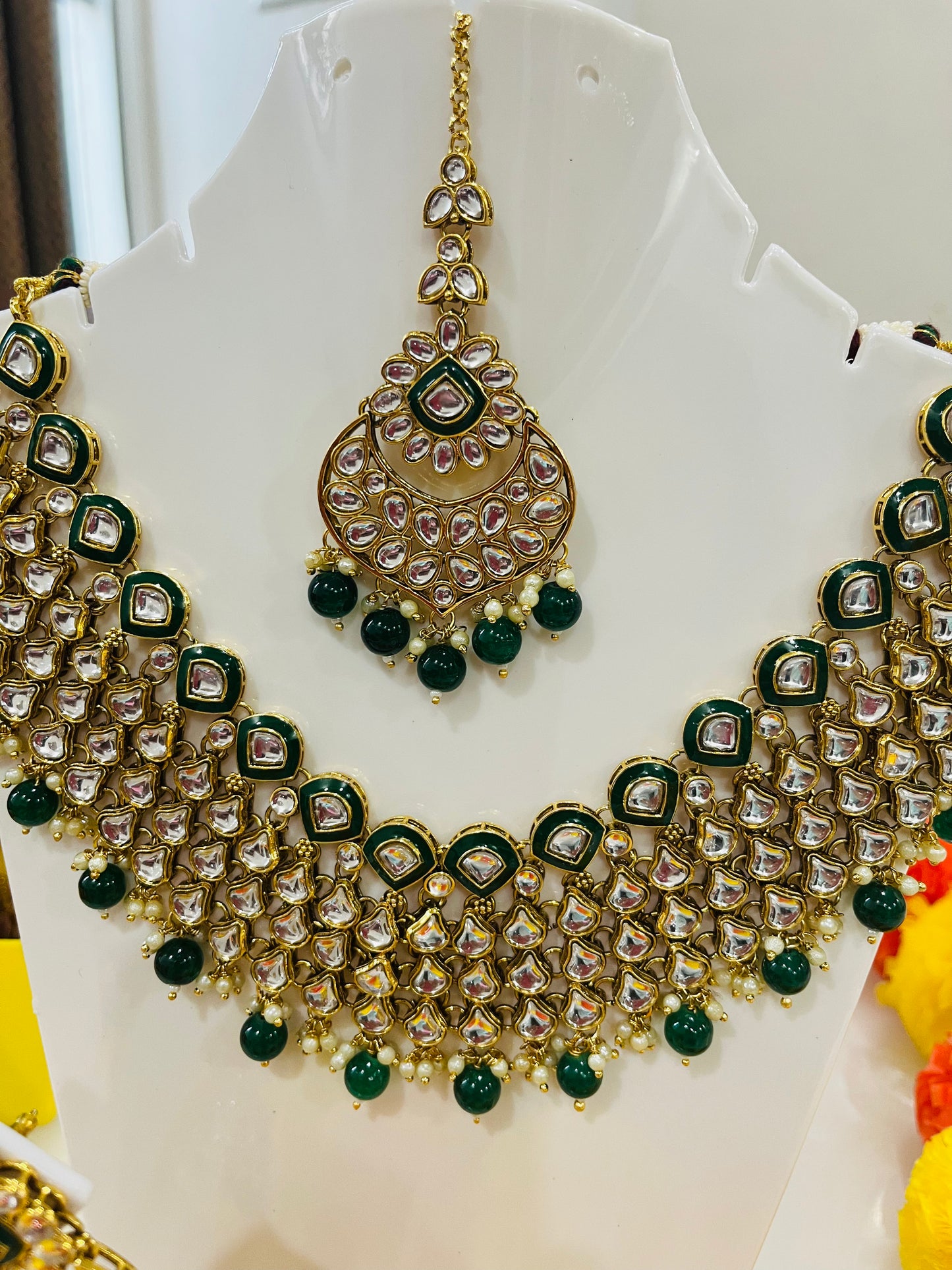 Beautiful Kundan American Diamond Necklace Set
