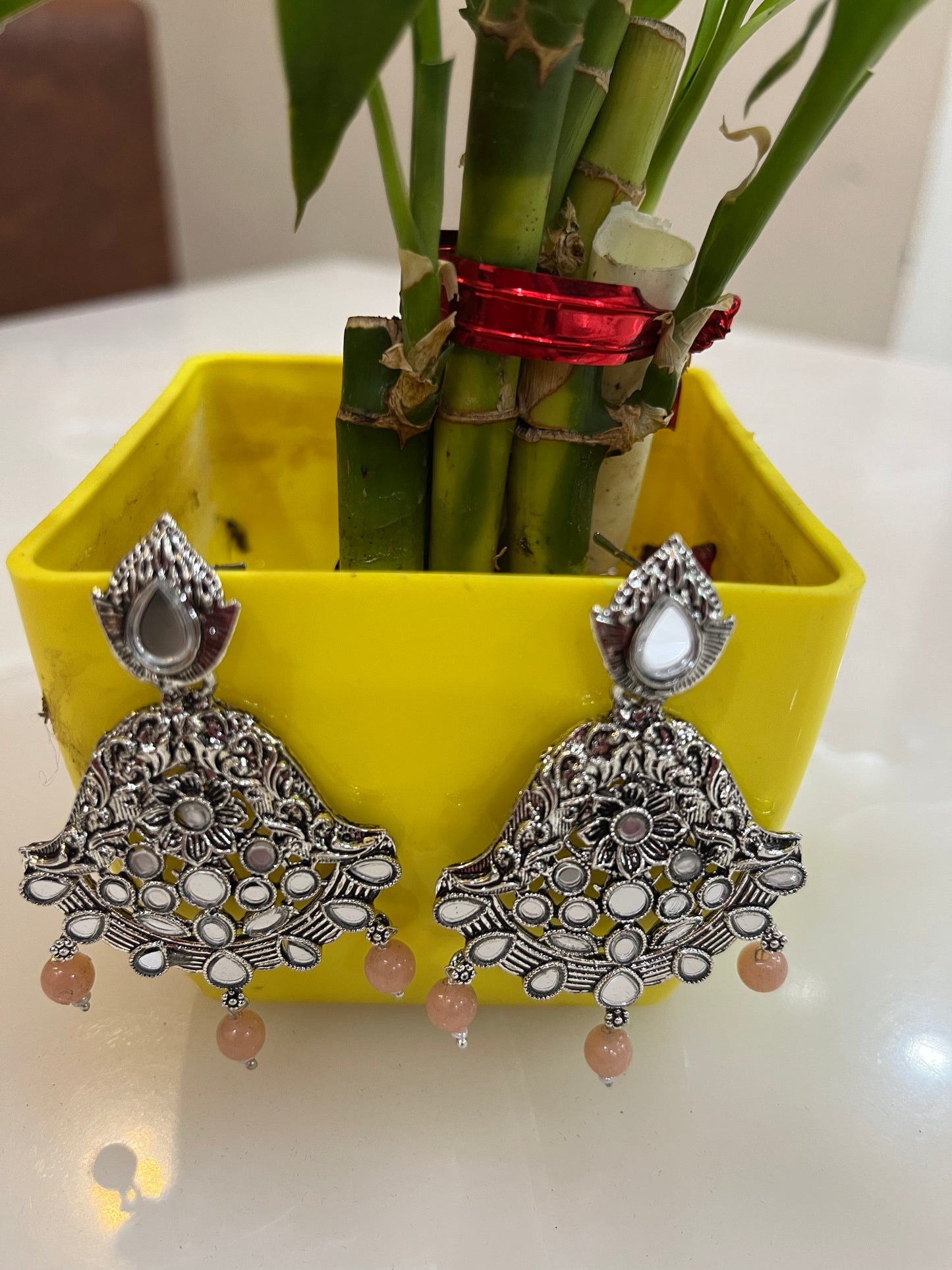 Beautiful Mirror Glass Earrings