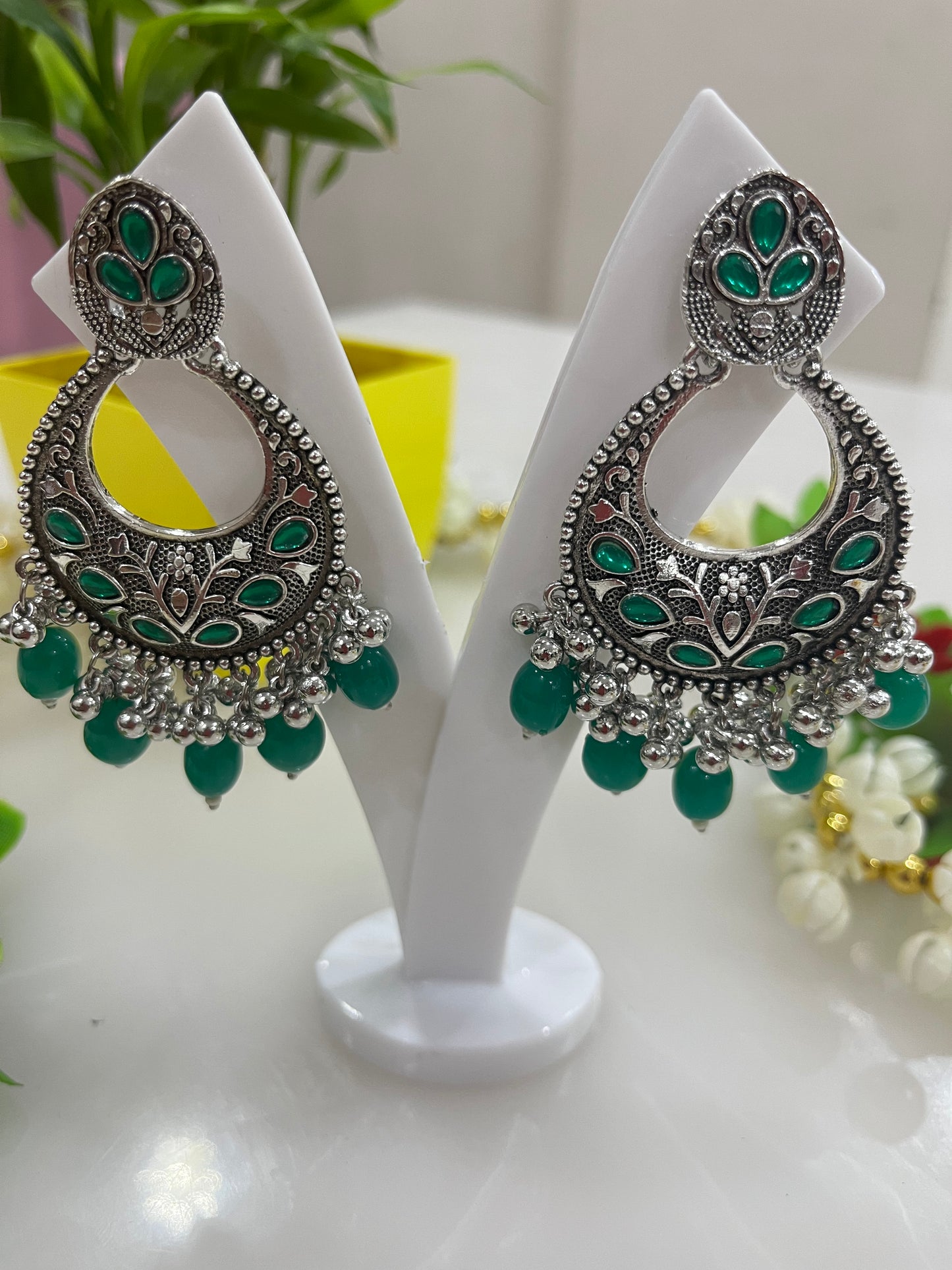 Beautiful oxidized stone Chandbalis