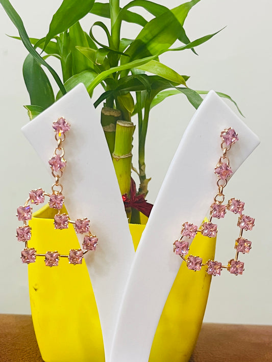 Party Wear Korean Heart Dangler Earrings