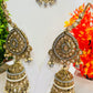 Designer Jhumkis With Mangtika