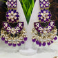 Meenakari Purple Long Dangler Earring