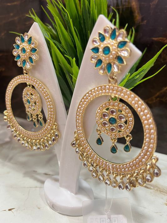 Antique Gold Plated Designer Dangler Earrings