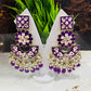 Meenakari Purple Long Dangler Earring