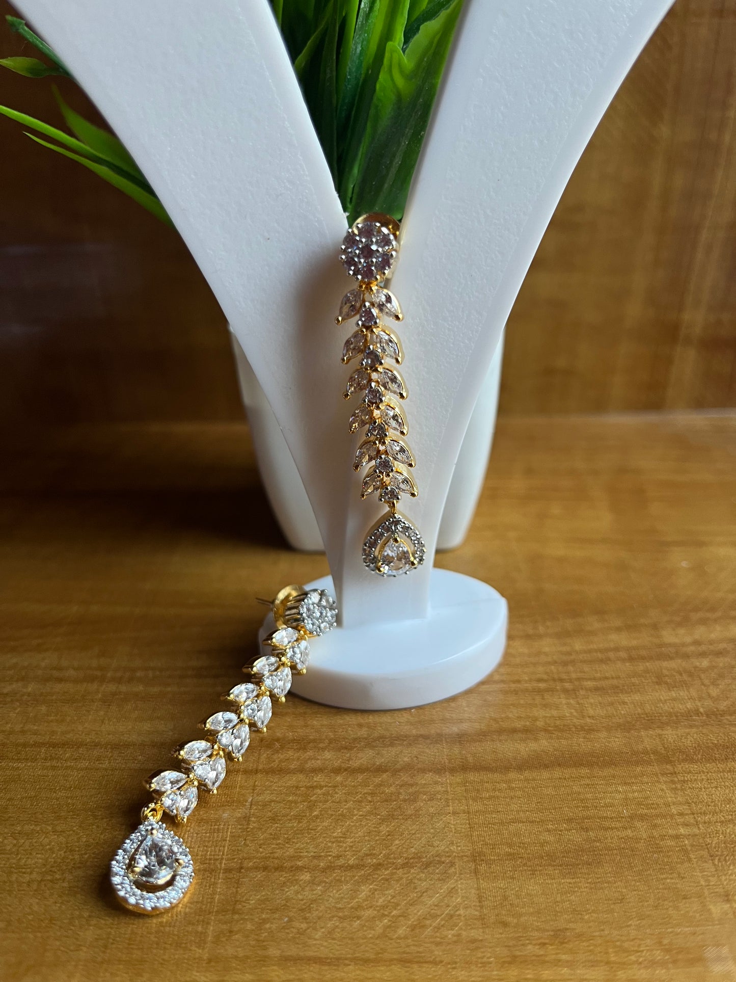 Designer CZ Dangler Earrings