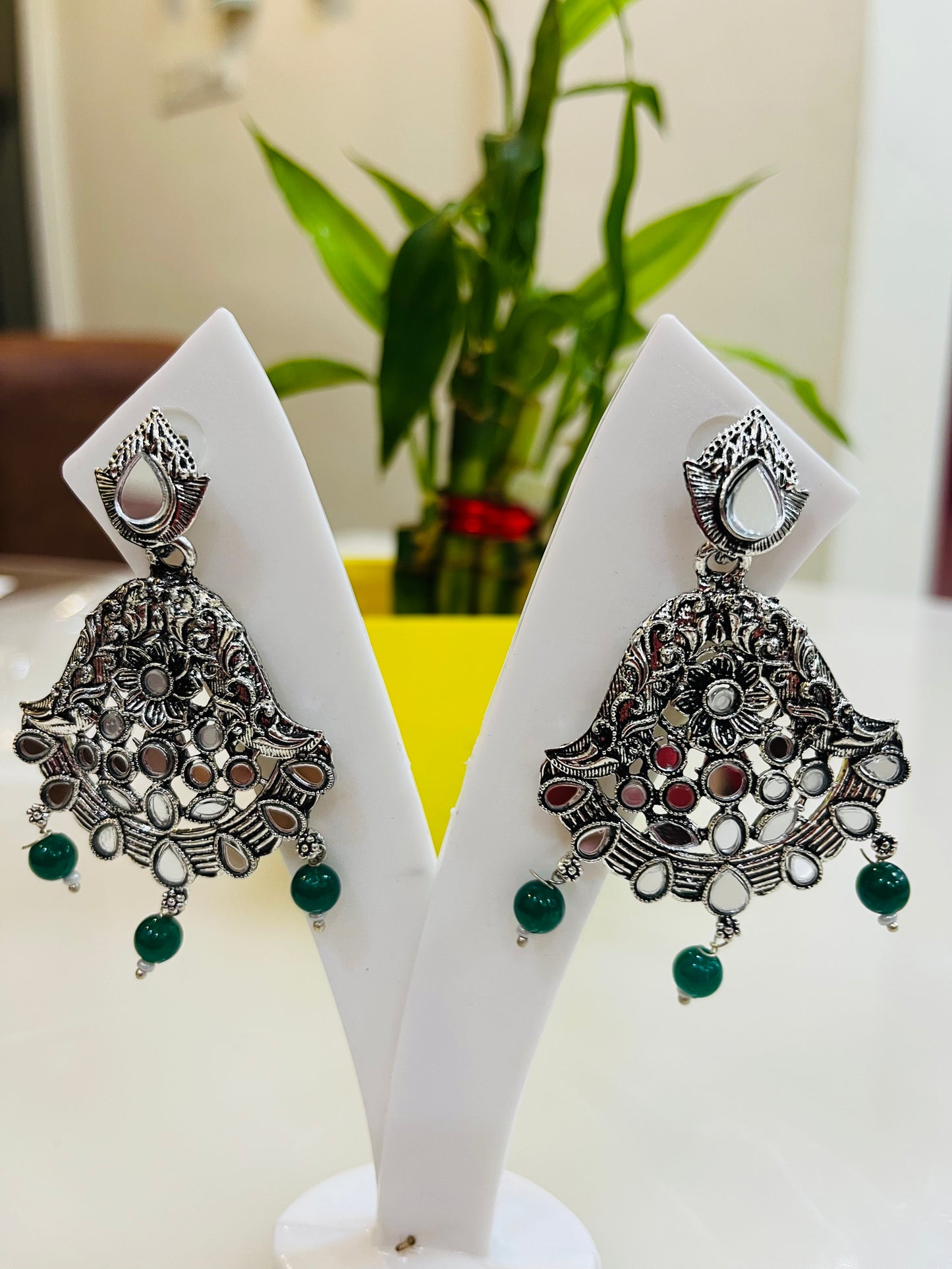 Beautiful Mirror Glass Earrings