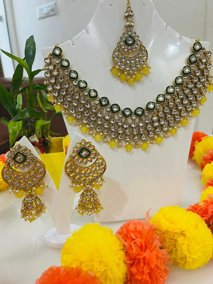 Beautiful Kundan American Diamond Necklace Set