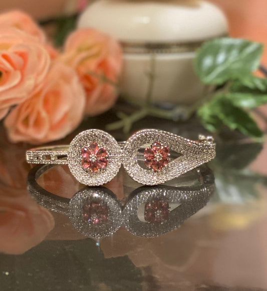 Pink Daisy CZ AD Bracelet