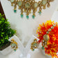 High Gold Polish Kundan AD Necklace Set